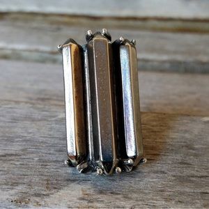 Luv AJTriple Metal Crystal Ring